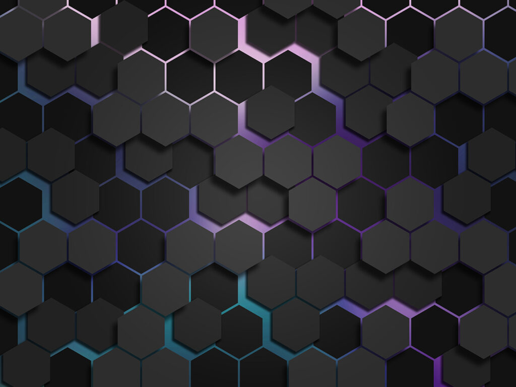 Um grupo de hexágonos pretos Um grupo de hexágonos pretos