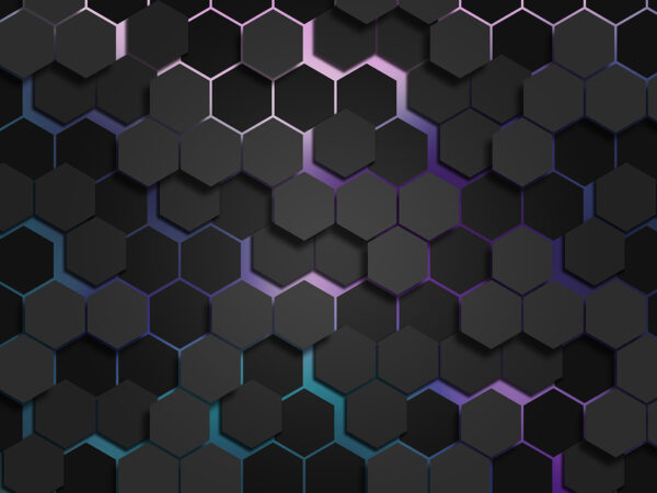 Um grupo de hexágonos pretos Um grupo de hexágonos pretos
