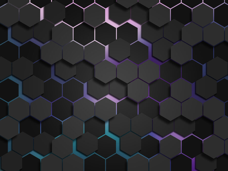 Um grupo de hexágonos pretos