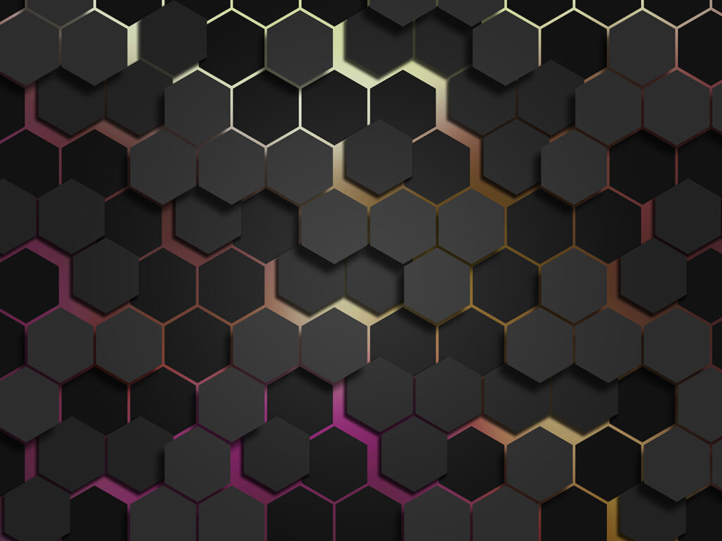 Um grupo de hexágonos pretos Um grupo de hexágonos pretos
