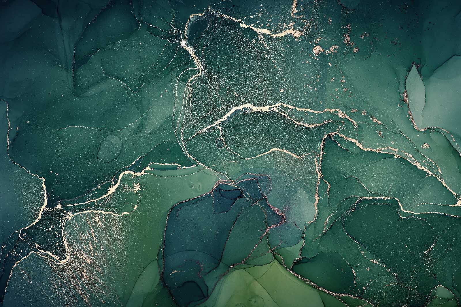 Emerald currents with sparkling veins