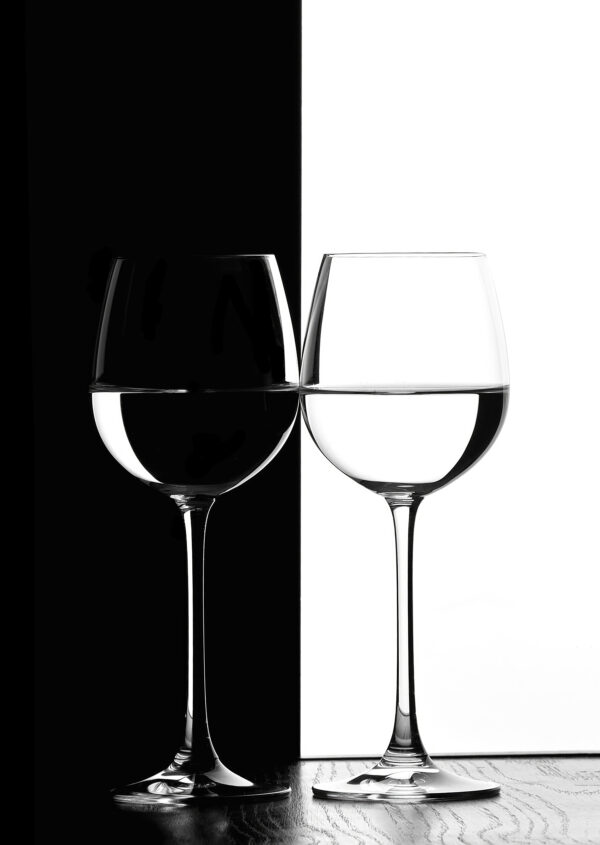Dois copos de vinho com água Dois copos de vinho com água