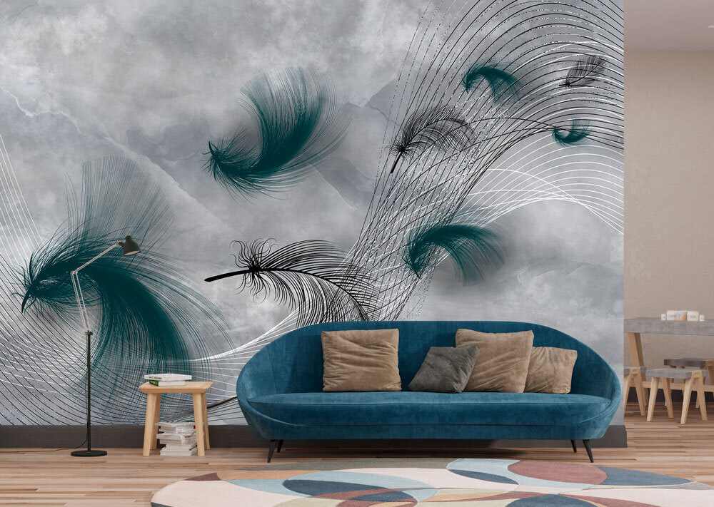 Elegant swirls of flowing feathers