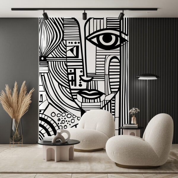 Um desenho a preto e branco de um rosto de mulher... Um desenho a preto e branco de um rosto de mulher...