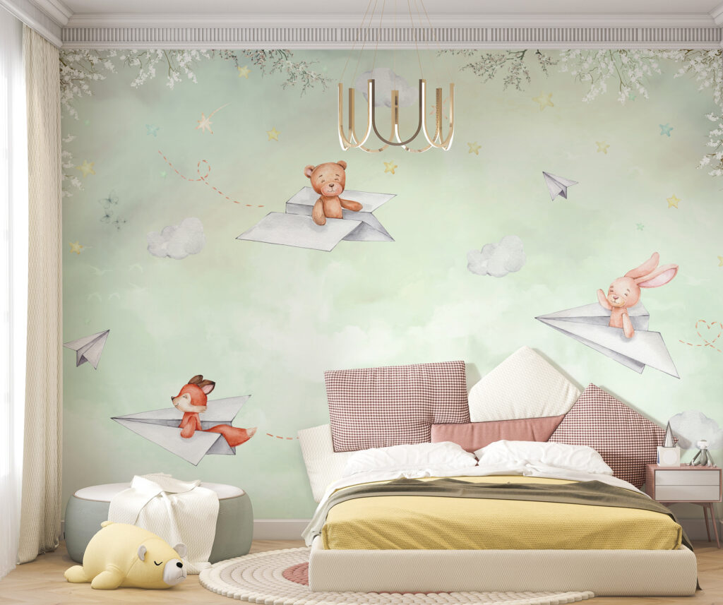 A paper planes and teddy bears