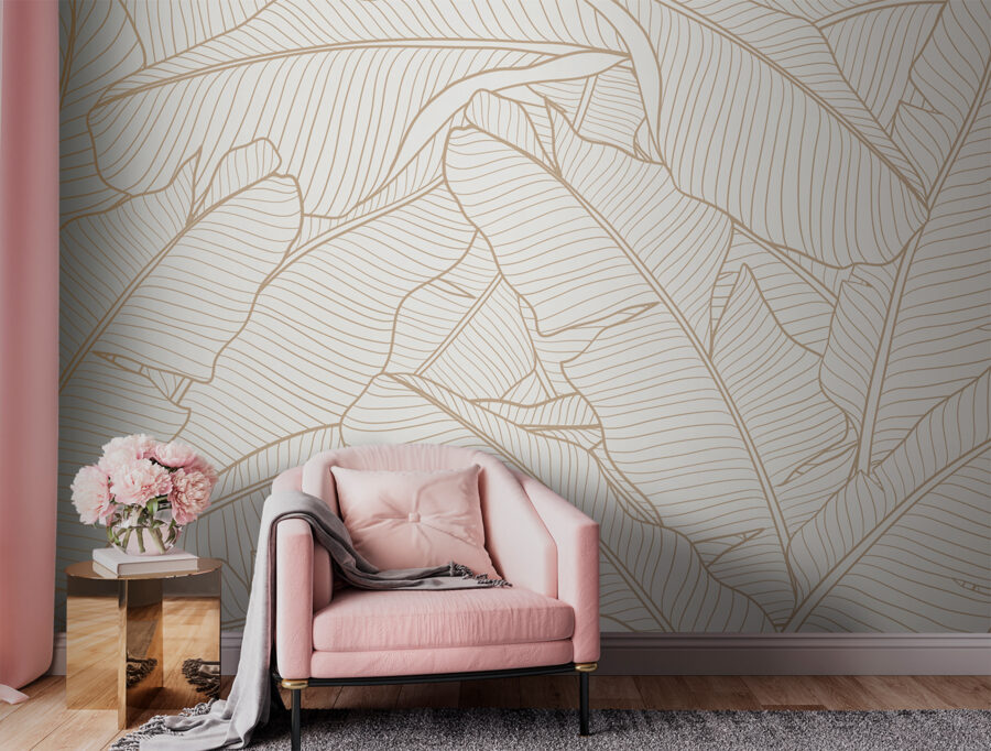 Padrão de folhas elegante para uma decoração moderna.