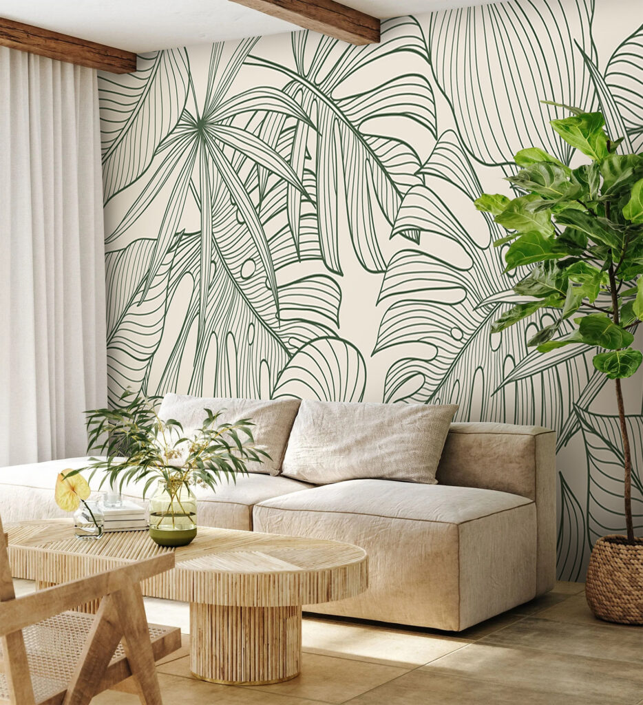 Elegant green foliage pattern design. Elegant green foliage pattern design.