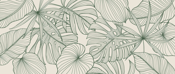 Desenho elegante com padrão de folhagem verde. Desenho elegante com padrão de folhagem verde.