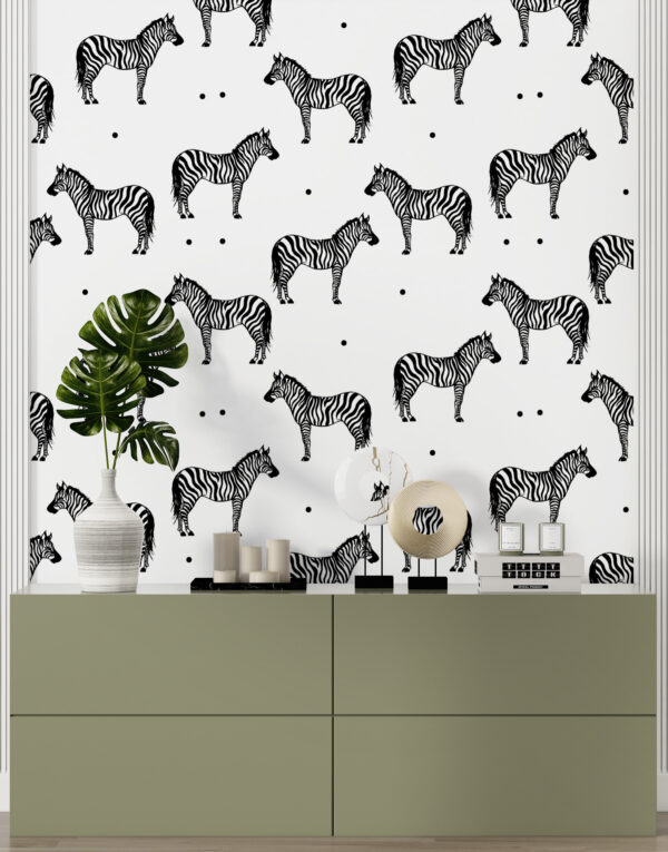 Um padrão de zebras sobre um fundo branco Um padrão de zebras sobre um fundo branco