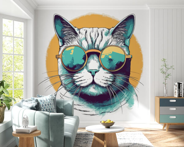 Um gato com óculos de sol Um gato com óculos de sol