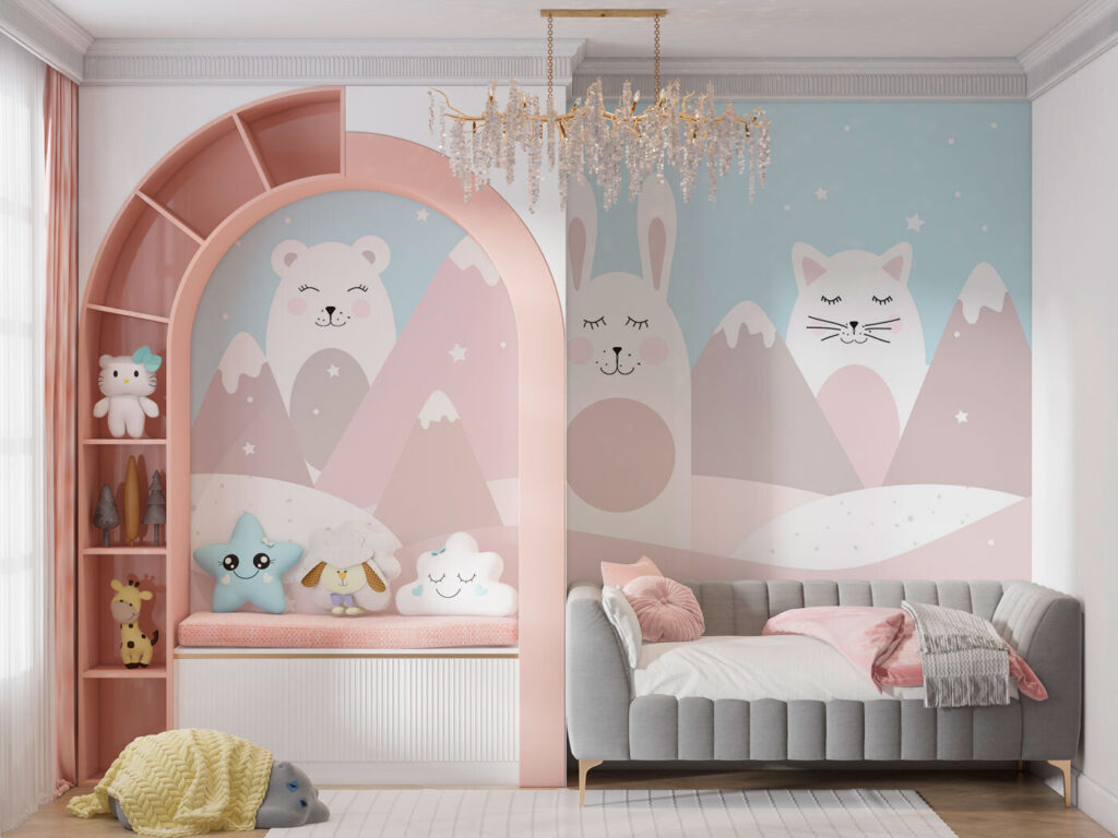 A group of animals in a landscape A group of animals in a landscape