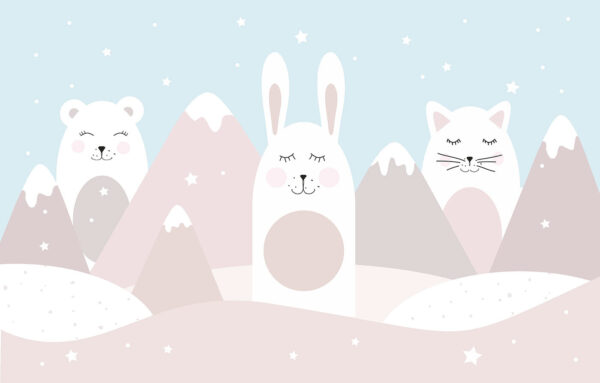 Um grupo de animais numa paisagem Um grupo de animais numa paisagem