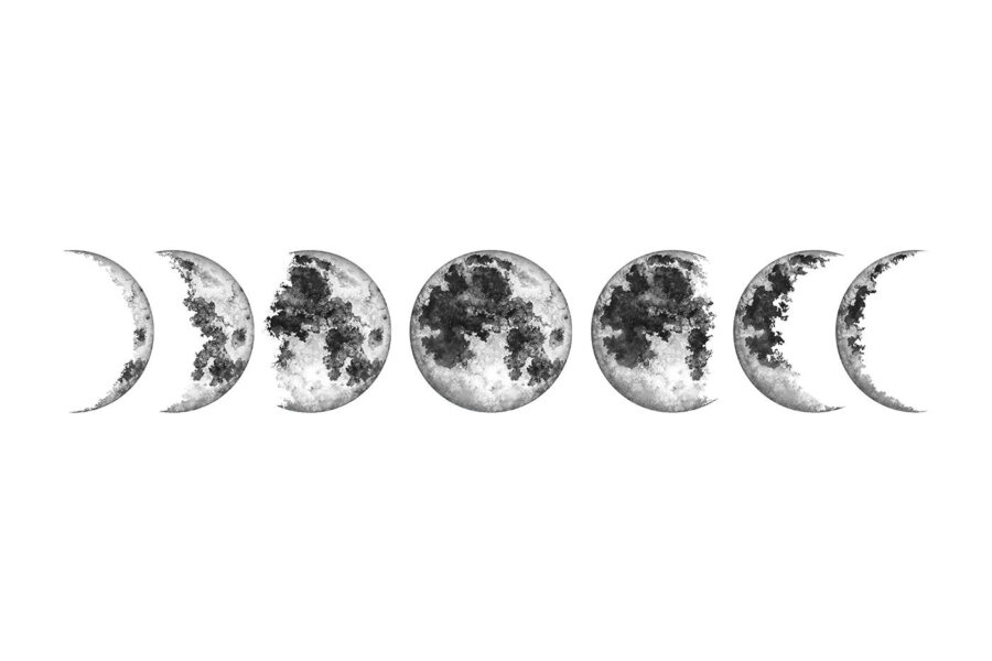 Papel de parede Uma fila de fases da lua - Image 4