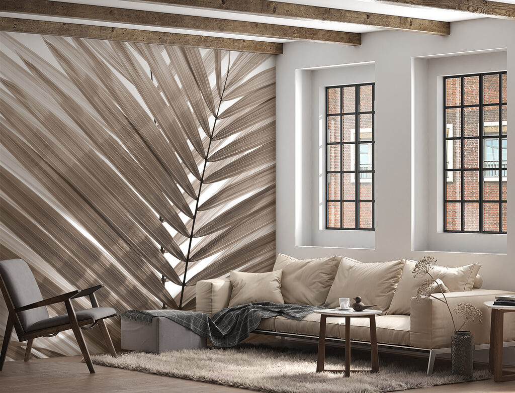 Elegant palm leaves in soft tones Elegant palm leaves in soft tones