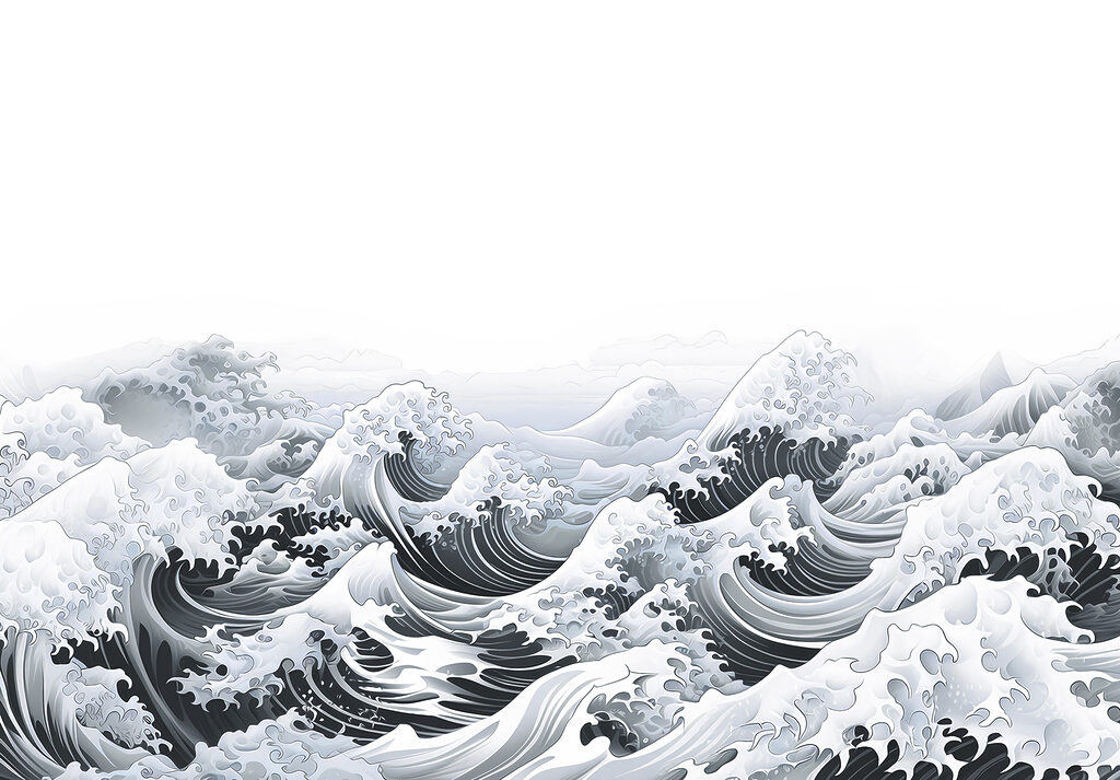 Ondas no oceano com ondas Ondas no oceano com ondas