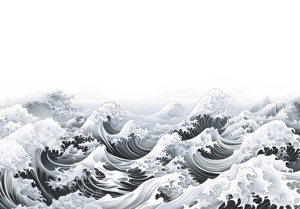 Ondas no oceano com ondas Ondas no oceano com ondas