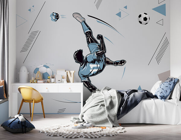 Um jogador de futebol a pontapear uma bola Um jogador de futebol a pontapear uma bola