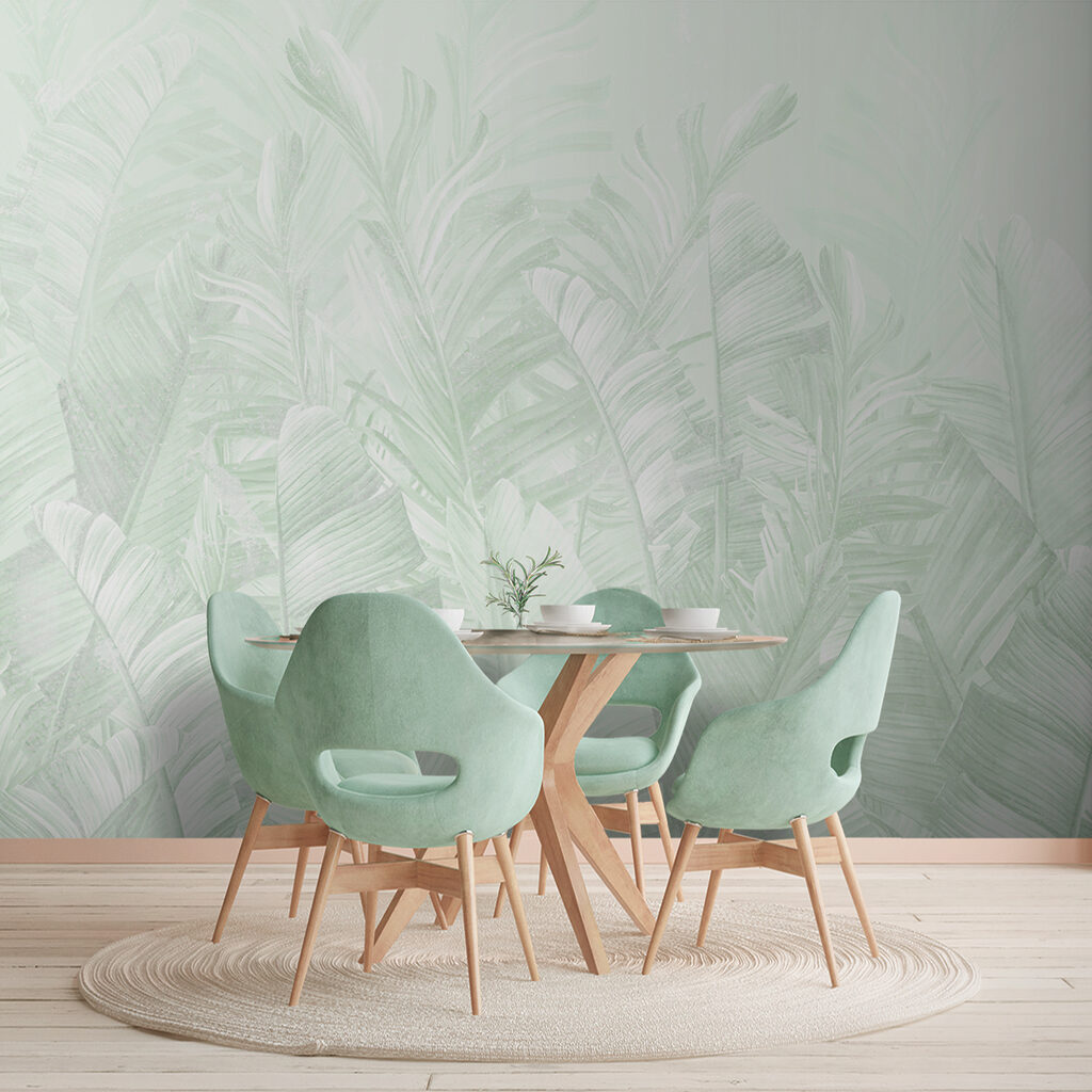 Soft green leaves in gentle layers