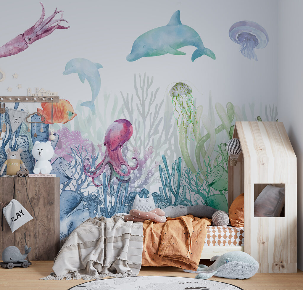 A watercolor of a sea life A watercolor of a sea life