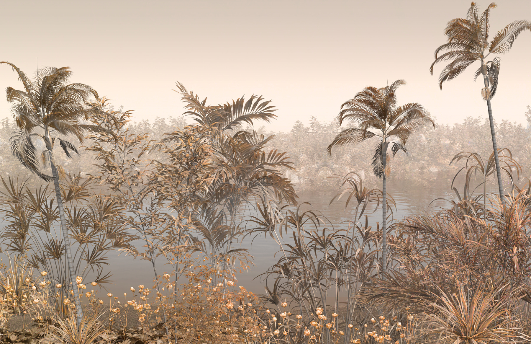 A swamp with plants and flowers A swamp with plants and flowers
