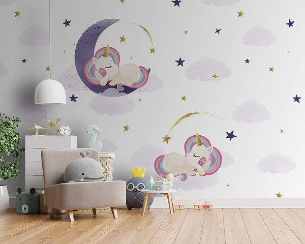 Um unicórnio a dormir na lua Um unicórnio a dormir na lua