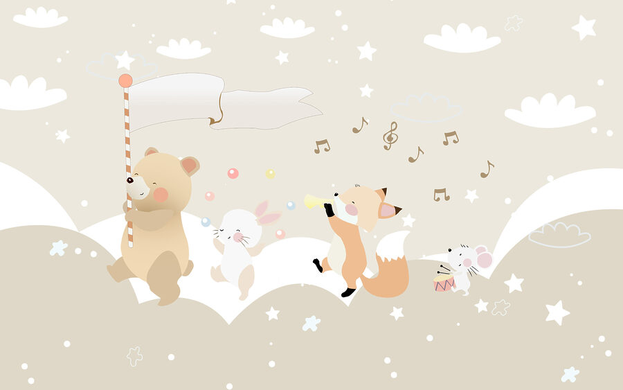 Papel de parede Um animal de desenho animado a tocar música - Image 4