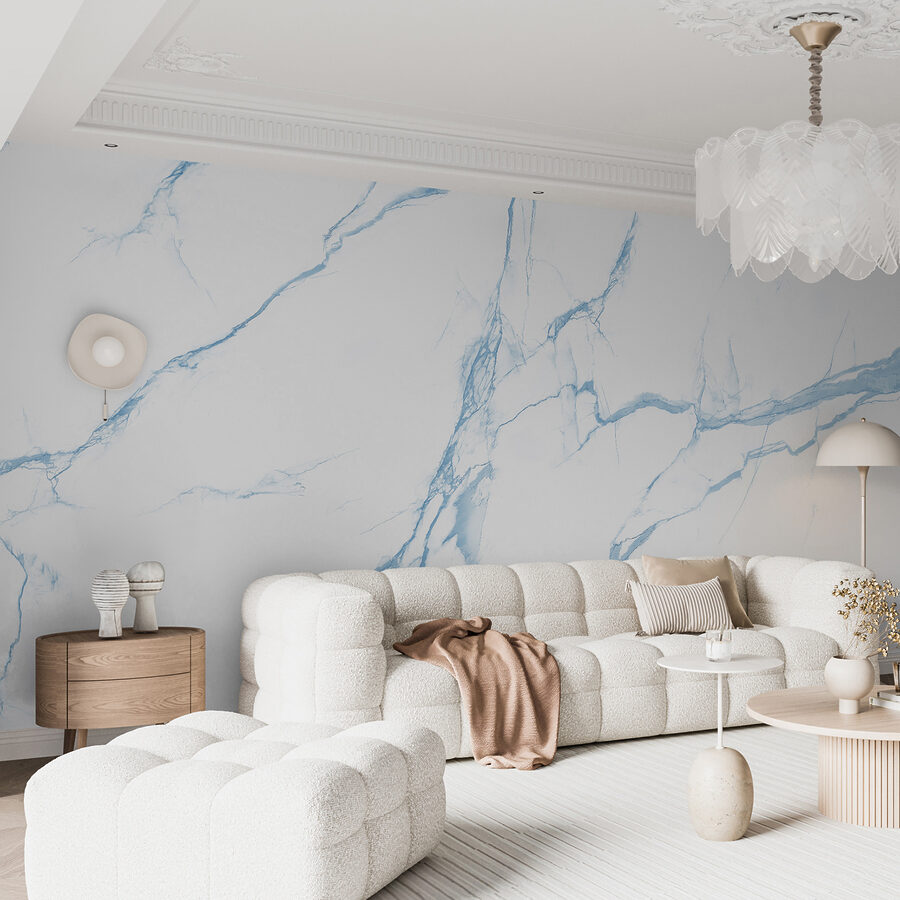 Um mármore branco e azul