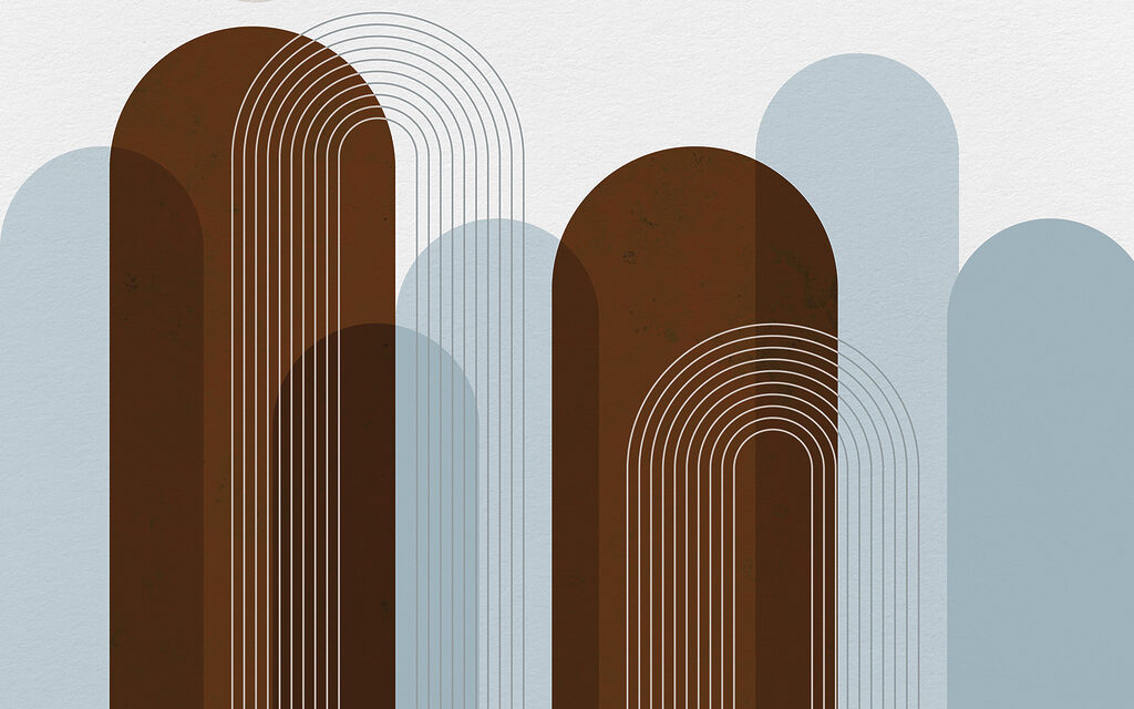 A brown and blue art