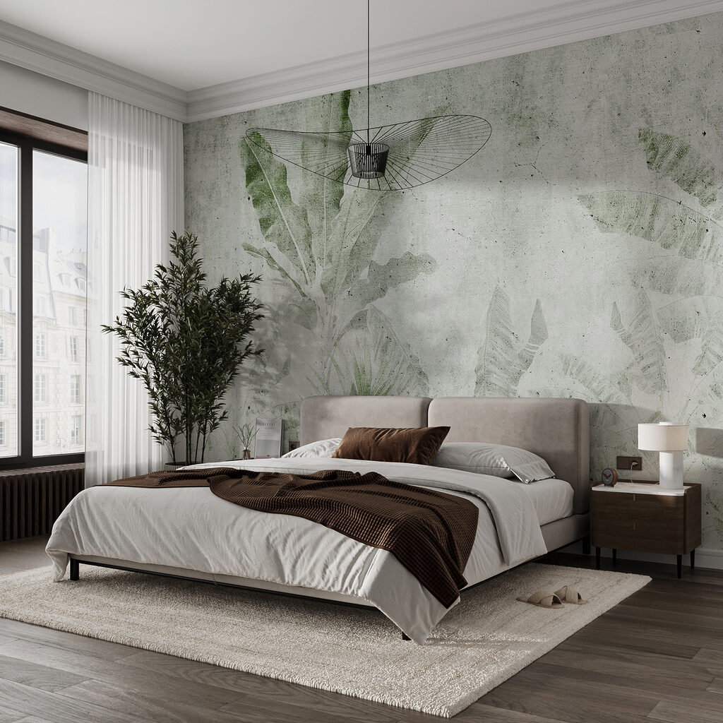 Textured leaves on a muted background