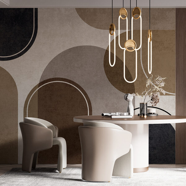 Papel de parede Formas abstractas em tons suaves
