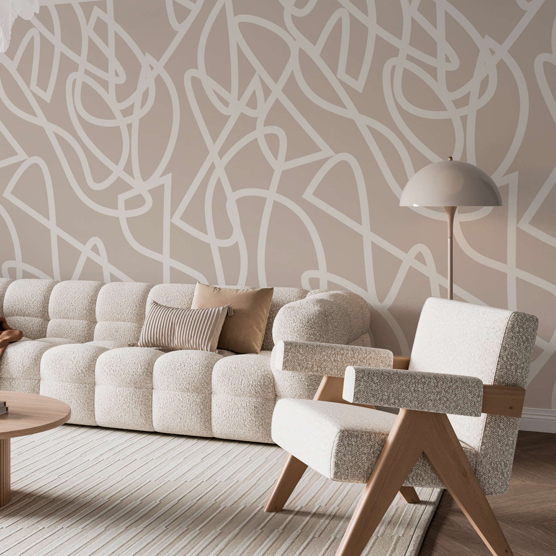 A white lines on a beige background A white lines on a beige background