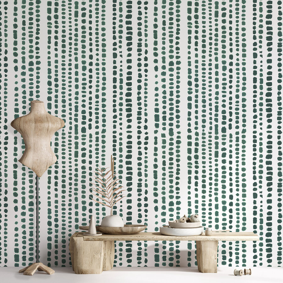 Um padrão verde e branco