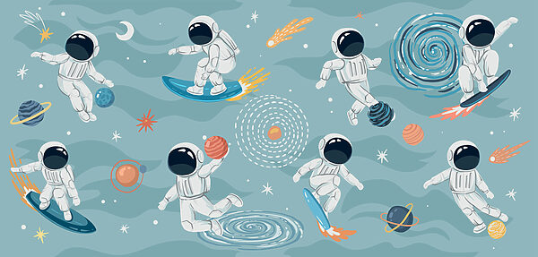 A group of astronauts in space