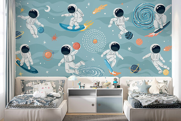 A group of astronauts in space