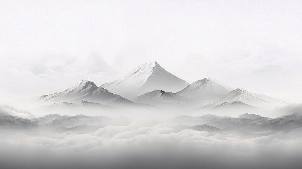 Uma cadeia de montanhas com nuvens Uma cadeia de montanhas com nuvens