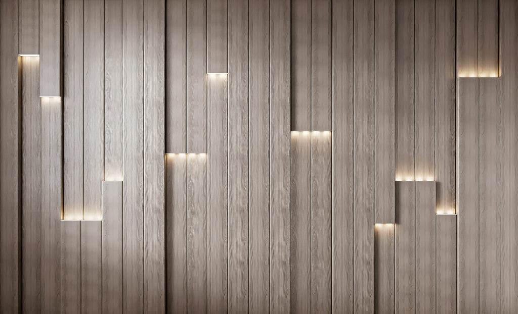 Uma parede com luzes acesas Uma parede com luzes acesas