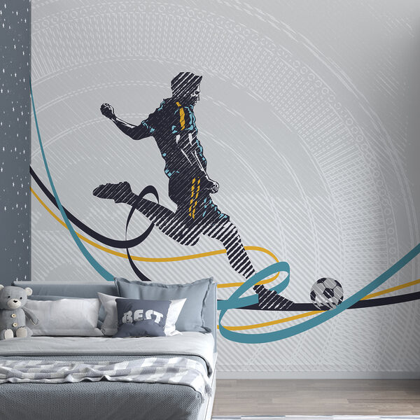 Um homem a pontapear uma bola de futebol Um homem a pontapear uma bola de futebol