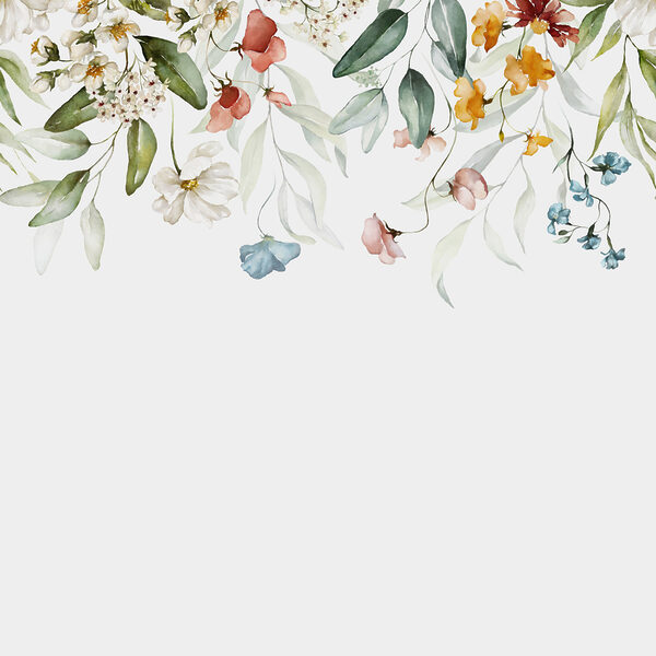 Uma pintura a aguarela de flores e folhas Uma pintura a aguarela de flores e folhas