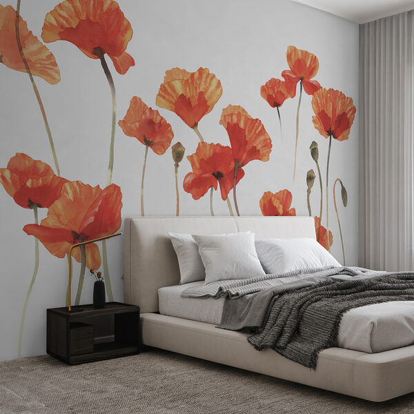 Papel de parede Papel de parede Um grupo de flores cor de laranja (REF: u99552)