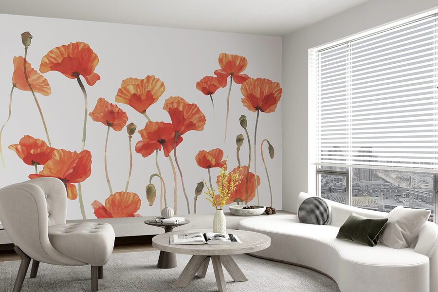 Papel de parede Um grupo de flores cor de laranja - Image 3