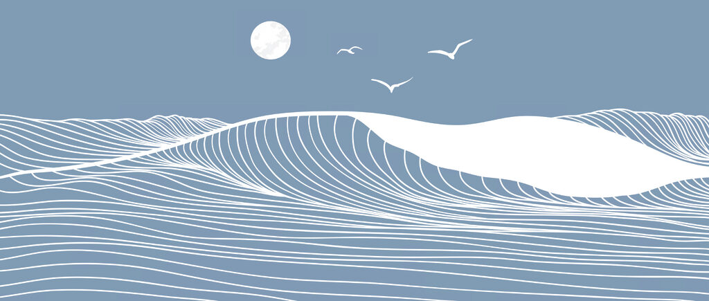Ondas e pássaros no céu Ondas e pássaros no céu