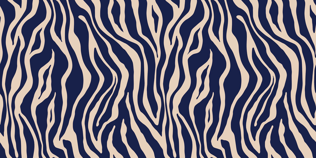 Um estampado de zebra azul e branco Um estampado de zebra azul e branco