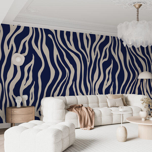 Um estampado de zebra azul e branco Um estampado de zebra azul e branco
