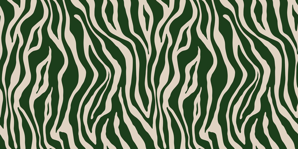 Um estampado de zebra verde e branco Um estampado de zebra verde e branco