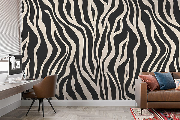 Um estampado de zebra preto e branco Um estampado de zebra preto e branco