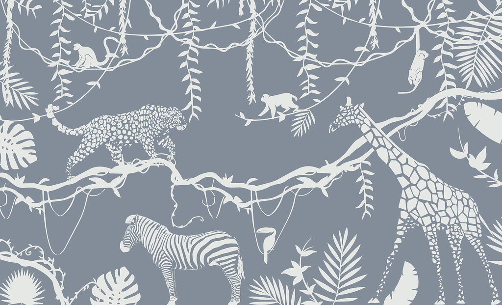 Um papel de parede com animais e plantas Um papel de parede com animais e plantas