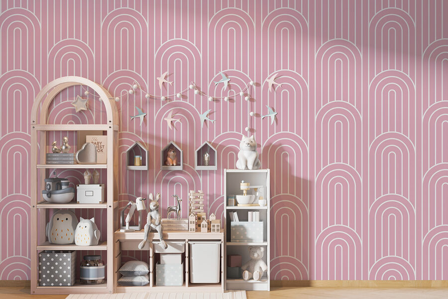 Um padrão cor-de-rosa e branco