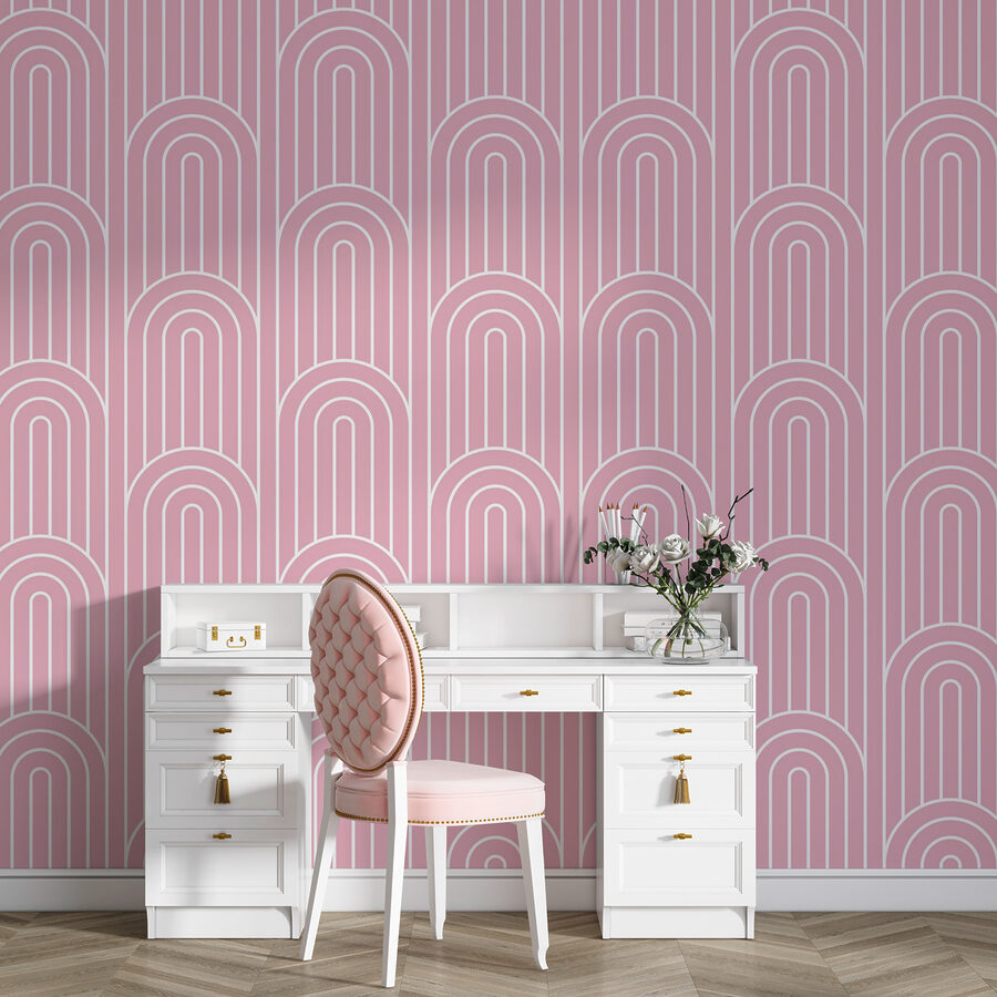 Um padrão cor-de-rosa e branco
