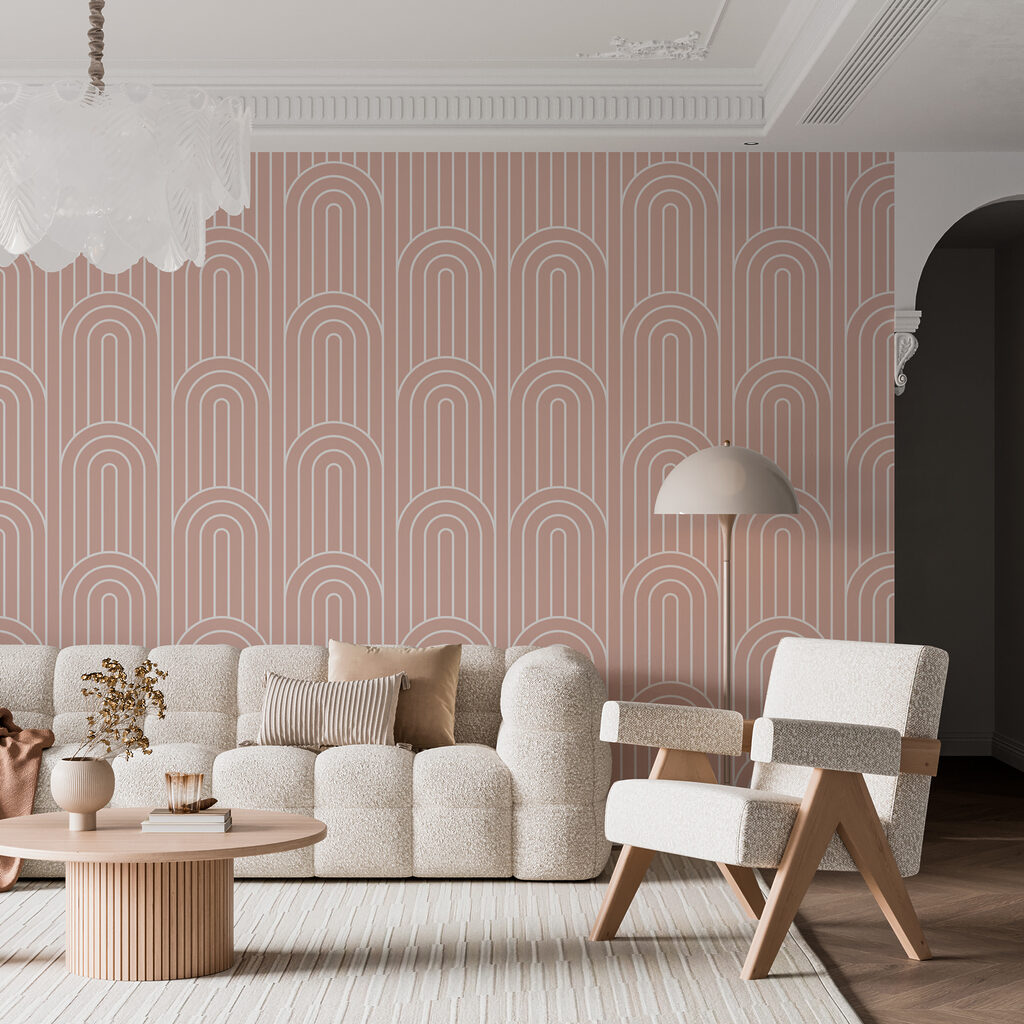 A pattern of white and pink lines A pattern of white and pink lines