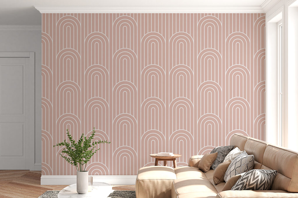 A pattern of white and pink lines A pattern of white and pink lines